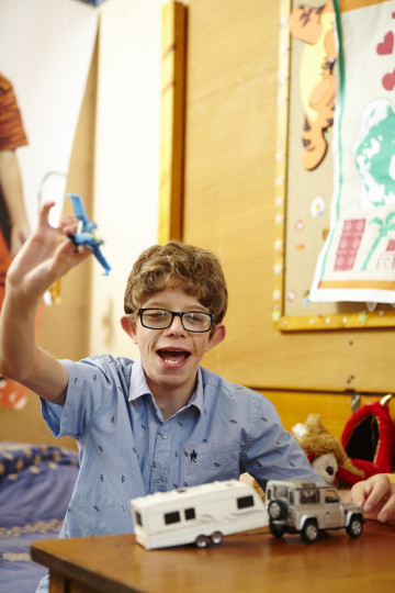 Boy playing with toys