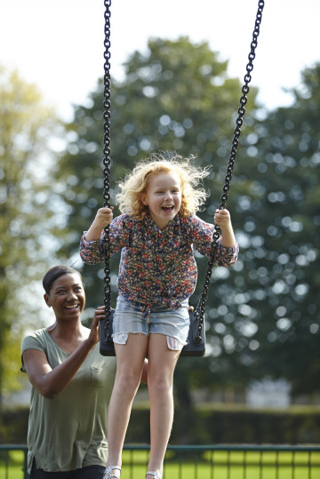 Girl on swings