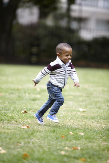 Racing around in the park!