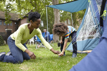 Helping mum with the tent