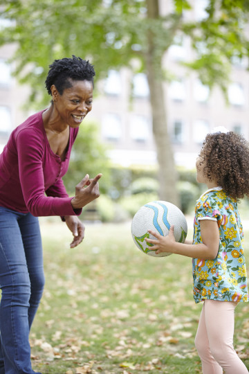 Playing ball in the park