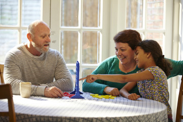 Family game around table