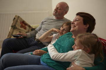 Family relaxing at home