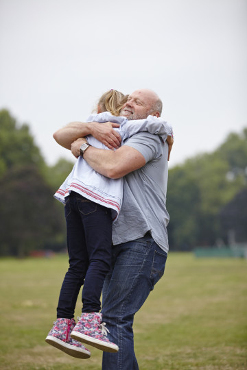 Dad and daughter hugging