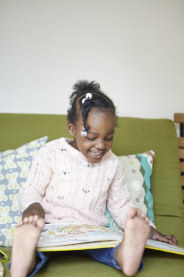 Reading on the sofa