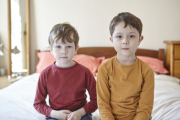 Children looking into lens