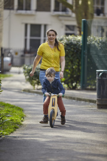 Mum and son in park