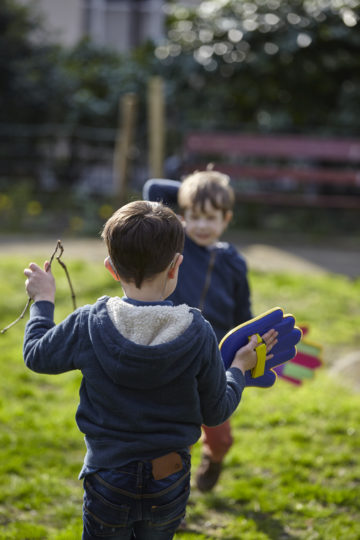 Children play in park