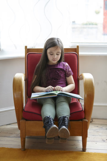 Reading on the chair