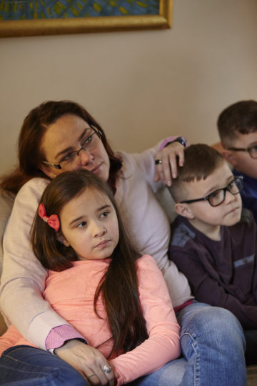 Family on the sofa