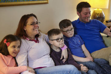 Family watching TV