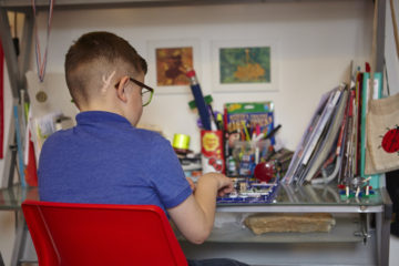 Playing at the desk