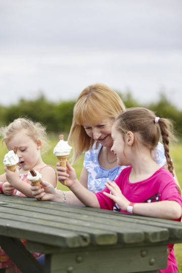 Ice cream on bench