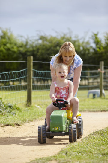 Playing with tractor