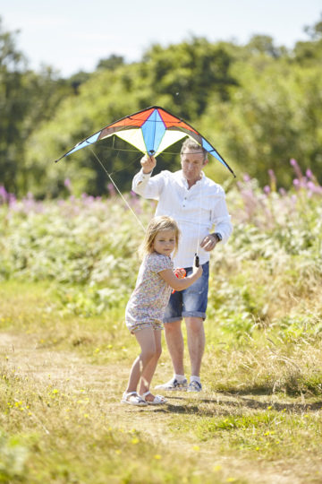 Playing with kite