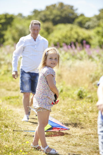 Children playing with kite