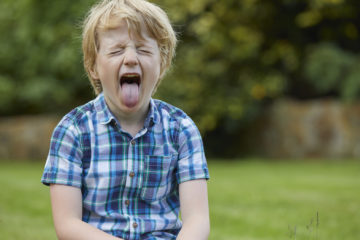 Boy making a funny face