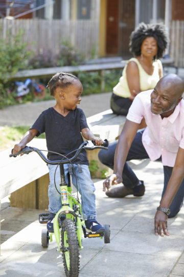 Playing on the bike