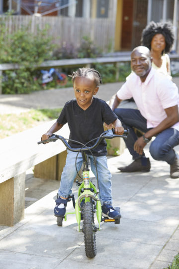 Playing on the bike