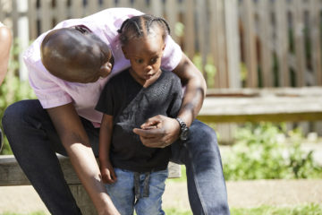 Outside with dad