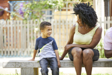 Outside with mum