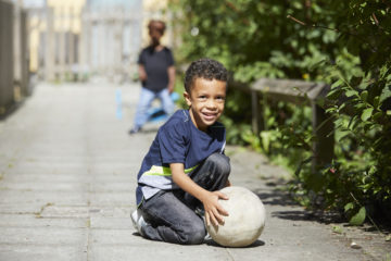 Sitting with ball