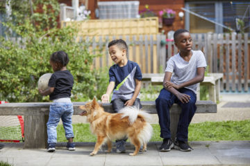 Brothers with the dog