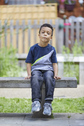 Boy on a bench