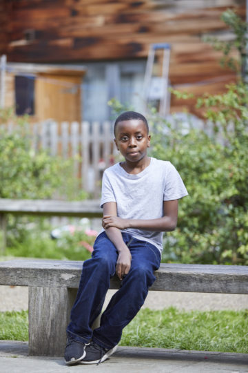 Boy on a bench