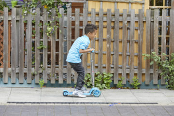 On the scooter