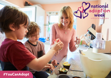 Mum and boys baking poster for NAW